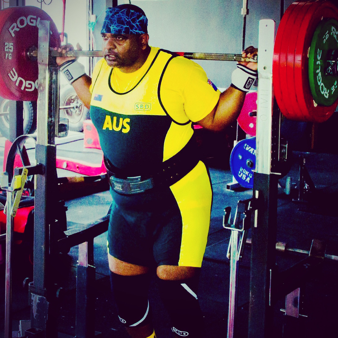 Heavy Calibrated Plate Squat in ROGUE Rack