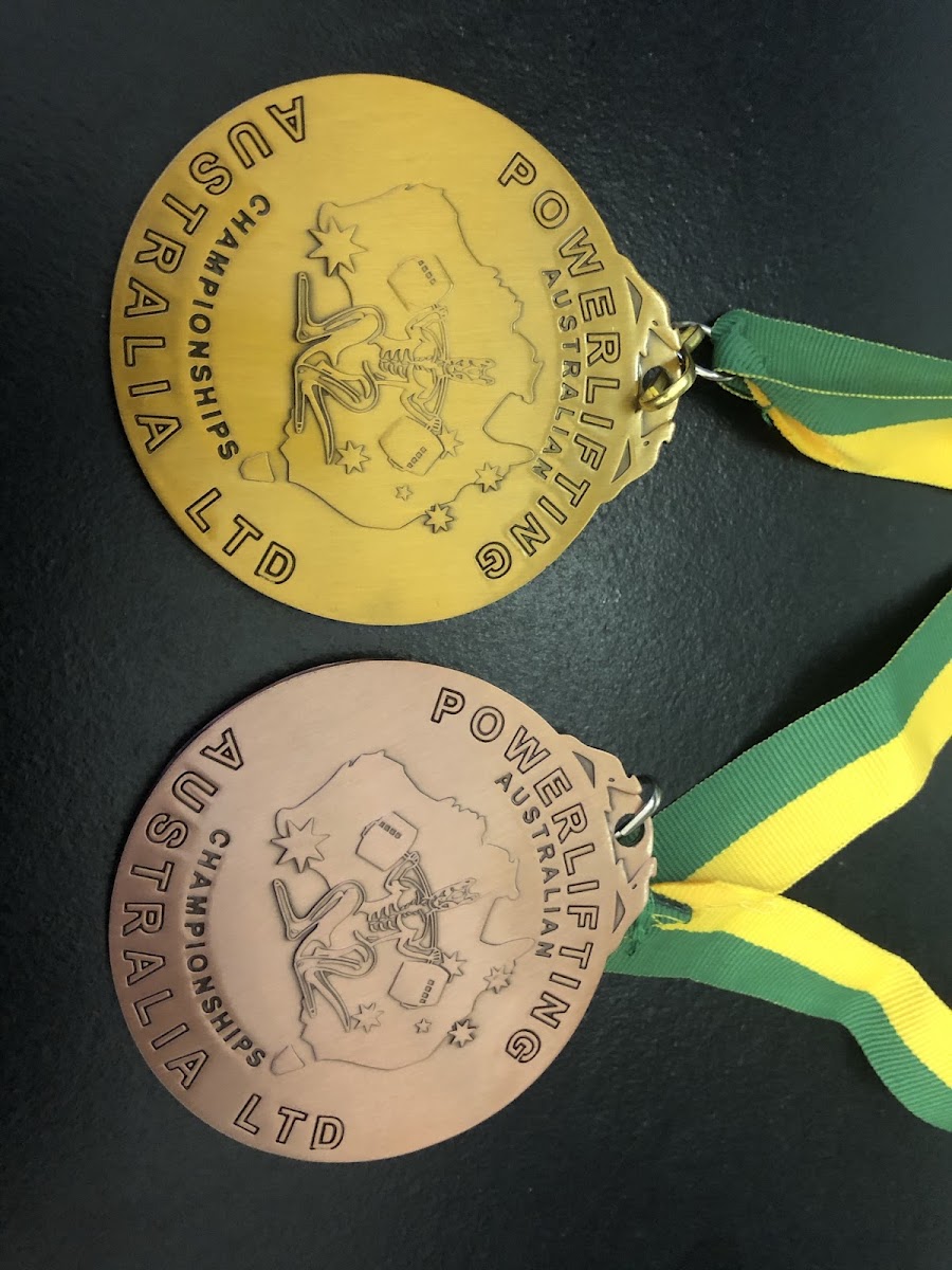Powerlifting Australia Championships Gold and Bronze Medals